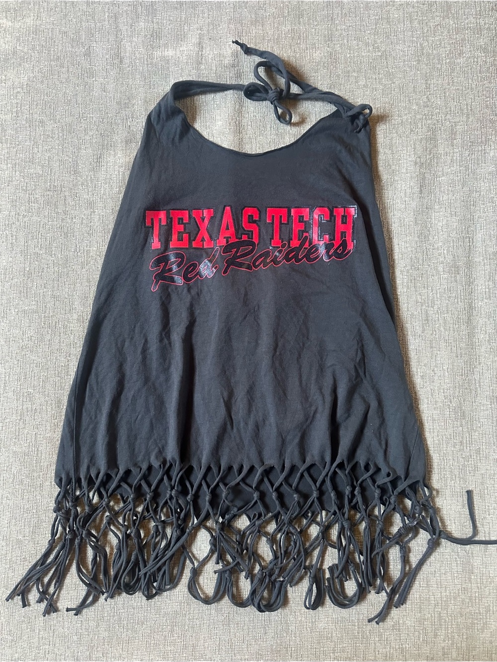 Texas Tech Red Raiders dark grey Fringe Halter Top size small